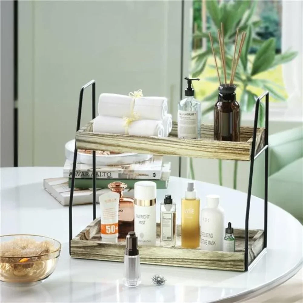 2-Tier Bathroom Countertop Organizer – Space-Saving & Stylish Storage Rack ✨